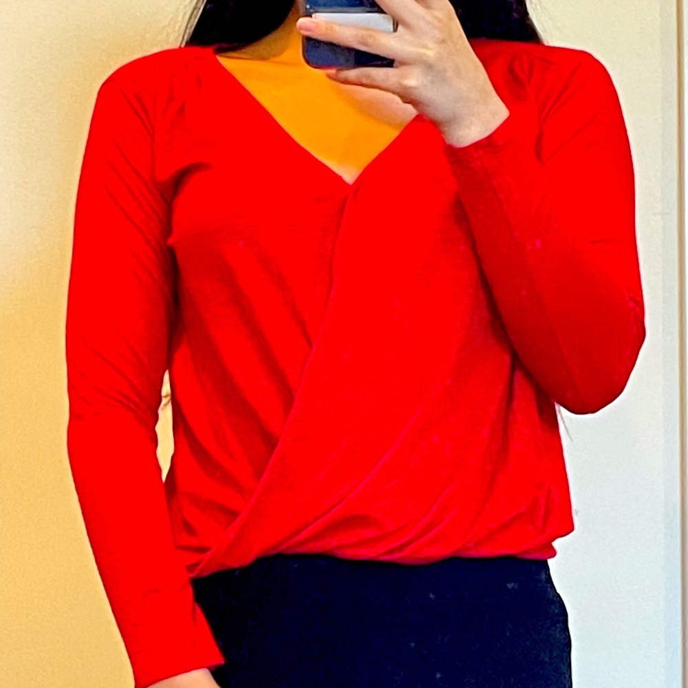 Vibrant Red Express Crossover Top Size XS